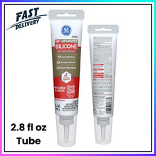 GE Advanced Silicone Caulk for Kitchen  Bathroom, Clear, 2.8 fl oz Tube, 1 Pack