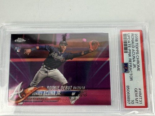 Ronald Acuna Jr. [Pink Refractor] #HMT31 2018 Topps Chrome Update card