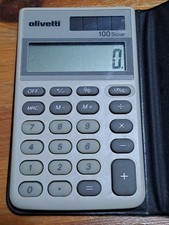 Calcolatrice Vintage Olivetti 100 Solar Originale Funzionante con Custodia