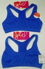 Girls Sports Bra Racerback Athletic Youth Active Wear Wireless Blue Fire