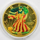 2001 The Dawn of a New Millennium Eagle .999 Fine Silver Round 1 oz Colorized