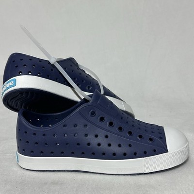 Native Jefferson Slip-On Kids Shoes J1 Navy White Lightweight Rubber New