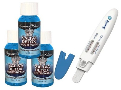 3x Supreme Klean Saliva Detox Mouthwash + 12 Panel Saliva Drug  Test Kit