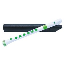 Nuvo Soprano Recorder, Baroque Style, Recorder  B , Silicone Keys, White/Green 