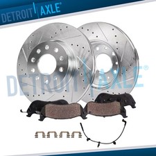 4pc Rear Drilled Rotors Brake Pads for 2020 2021 2022 2023 2024 Cadillac CT4