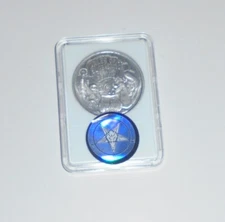 Vintage Secret Witch Cauldron Pot Spell Coin Doubloon 666 Pentacle Baphomet 666