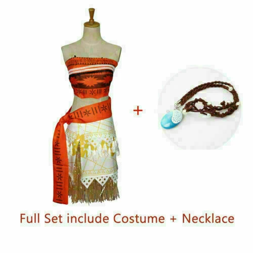 Moana Vaiana Prinzessin Karneval Party Kleider Fasching Cosplay Kostüm Festkleid - Bild 14 von 19
