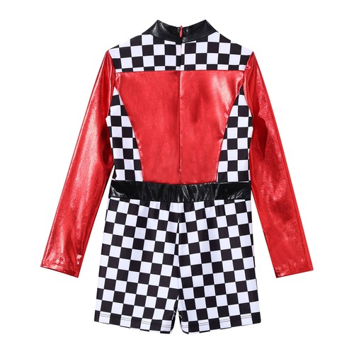 Kids Girl's Racing Suit Jumpsuit Back Zipper Race Car Bodysuits Role