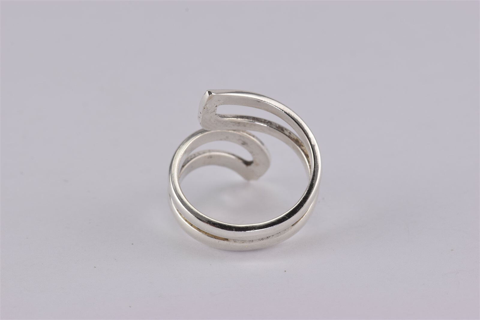 Sterling Silver Solid 29mm Swirled Open Work Bypa… - image 4