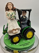 Cake topper matrimonio personalizzato coppia sposi famiglia trattore animali