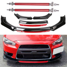 For Mitsubishi La Front Bumper Lip Body Kit Splitter Spoiler Glossy Black Red For Mitsubishi La Front Bumper Lip Body Kit Splitter Spoiler Glossy Black Red