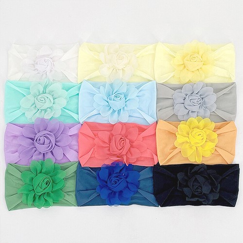 Baby Girls Hair Band Headband Flower Soft Elastic Headwear for Toddler Newborn - Picture 5 of 23