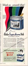 Carter Ink Parker Print Ad Vintage Ephemera W...