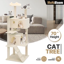 70" Cat Tree Cat Tower Activity Center Large Kitten Playing Condo House for Rest