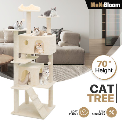 70'' Cat Tree Cat Tower Activity Center Large Kitten Playing Condo House for Rest