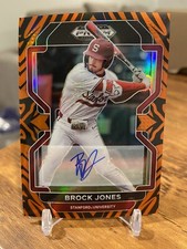 2022 Prizm Draft Picks Baseball Prospect Auto Tiger Stripes Brock Jones #/25🔥📈