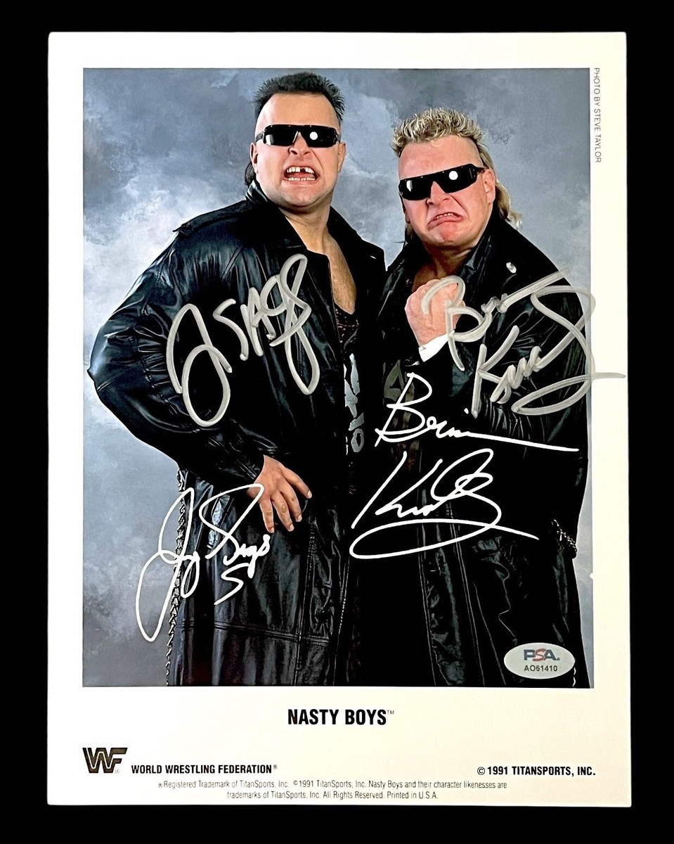 WWE NASTY BOYS SIGNED 8.5X11 ORIGINAL PROMO PHOTO WITH PSA COA