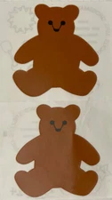 BROWN BEAR Stickers(2pc)Mrs. Grossman's•Animals•Teddybear•Stuffed •Forest•Toy•
