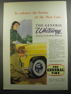 1952 General Whiteway Tire Ad - To enhance the beauty of the new cars