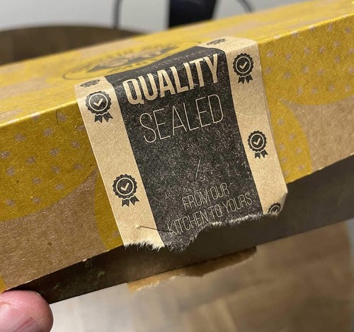 Tamper Evident Labels Quality Sealed Natural Kraft Food Seal Stickers 2 x 4 Inch - Picture 4 of 6
