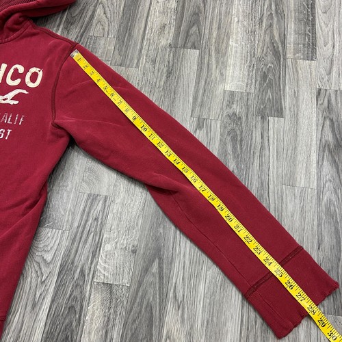 HOLLISTER Graphic Print Full Zip Red Hooded Sweatshirt Hoodie Men's Size Large - Picture 7 of 8