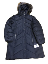 Womens London Fog Slate Grey Padded Hooded Jacket Coat Rrp $320.00