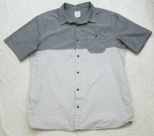 XL Gray Mans Dress Shirt Short Sleeve Cotton Elastane Pocket Voyager Mens K33