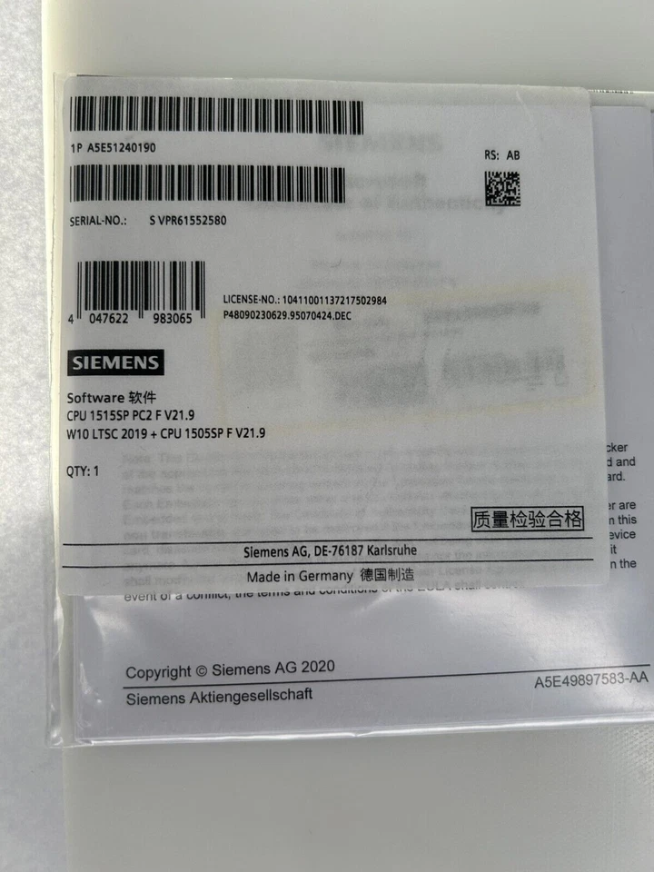 SIMATIC Software-Pack PLC F, Lizenz für 1P 6ES7677-2SB42-0GB0 - Bild 2 von 2
