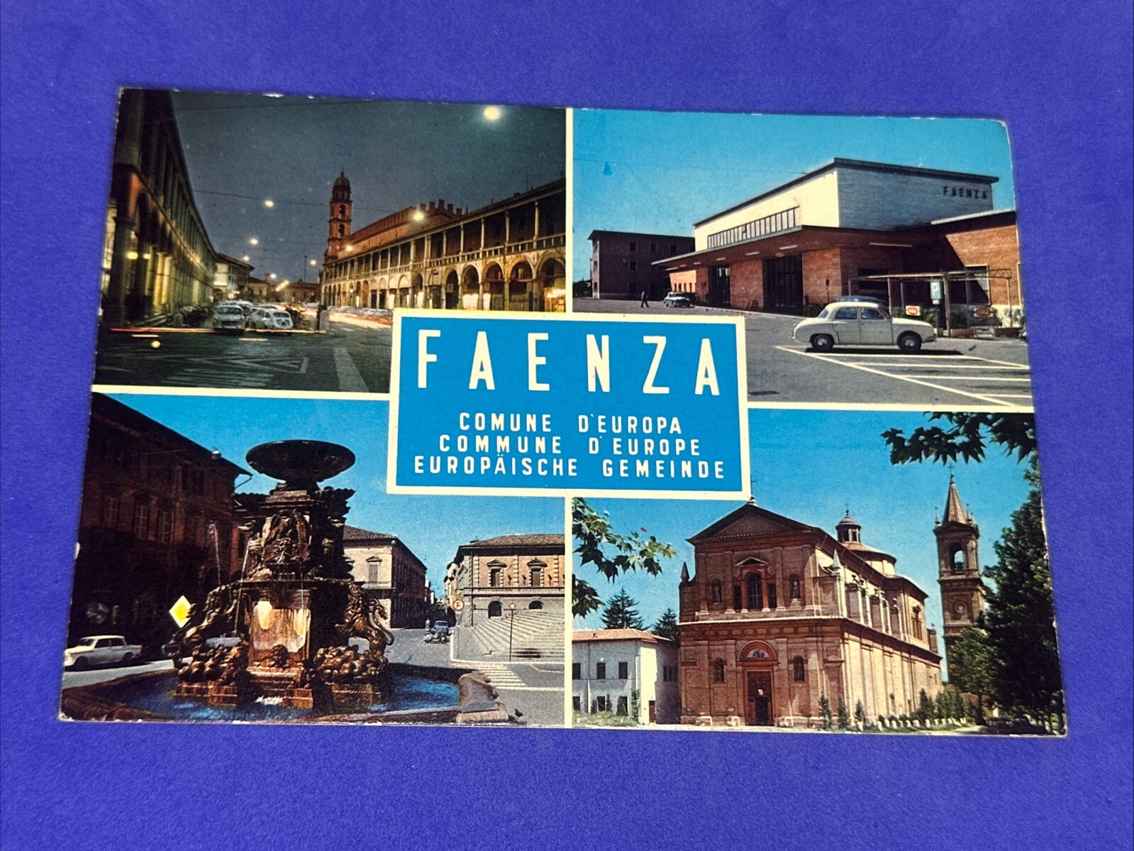 FAENZA COMUNE D'EUROPA SOUVENIR - Cartolina Vintage a Colori - VINTAGE POSTCARD