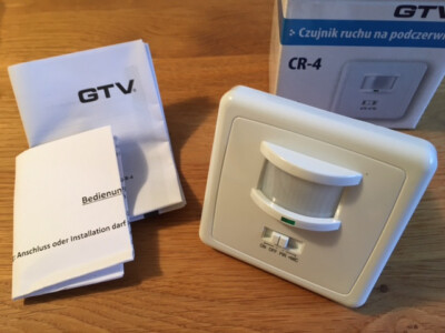 CR-4 Bewegungsmelder, min. 40 W, max. 500W, AC220-240V, 50 / 60Hz, Ko /T1DE