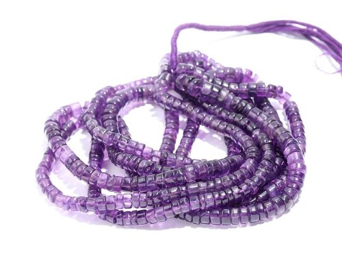 A++ Natura Viola Ametista Liscia Forma Pneumatico Pietra Preziosa Perline Filo 12'' Gioielli - Foto 14 di 14