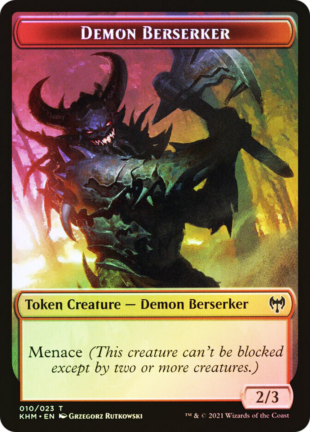 MTG FOIL {Demon Berserker Token} // {Human Warrior Token} – Kaldheim Magic  Card | eBay