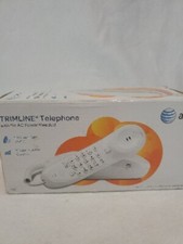 NEW AT T 205 TRIMLINE Telephone with No AC Power Needed WHITE wall mountable