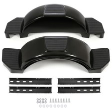 Glossy Black 2 (TWO) SINGLE AXLE TRAILER FENDERS FOR 13" WHEELS TIRES SKIRT BOAT