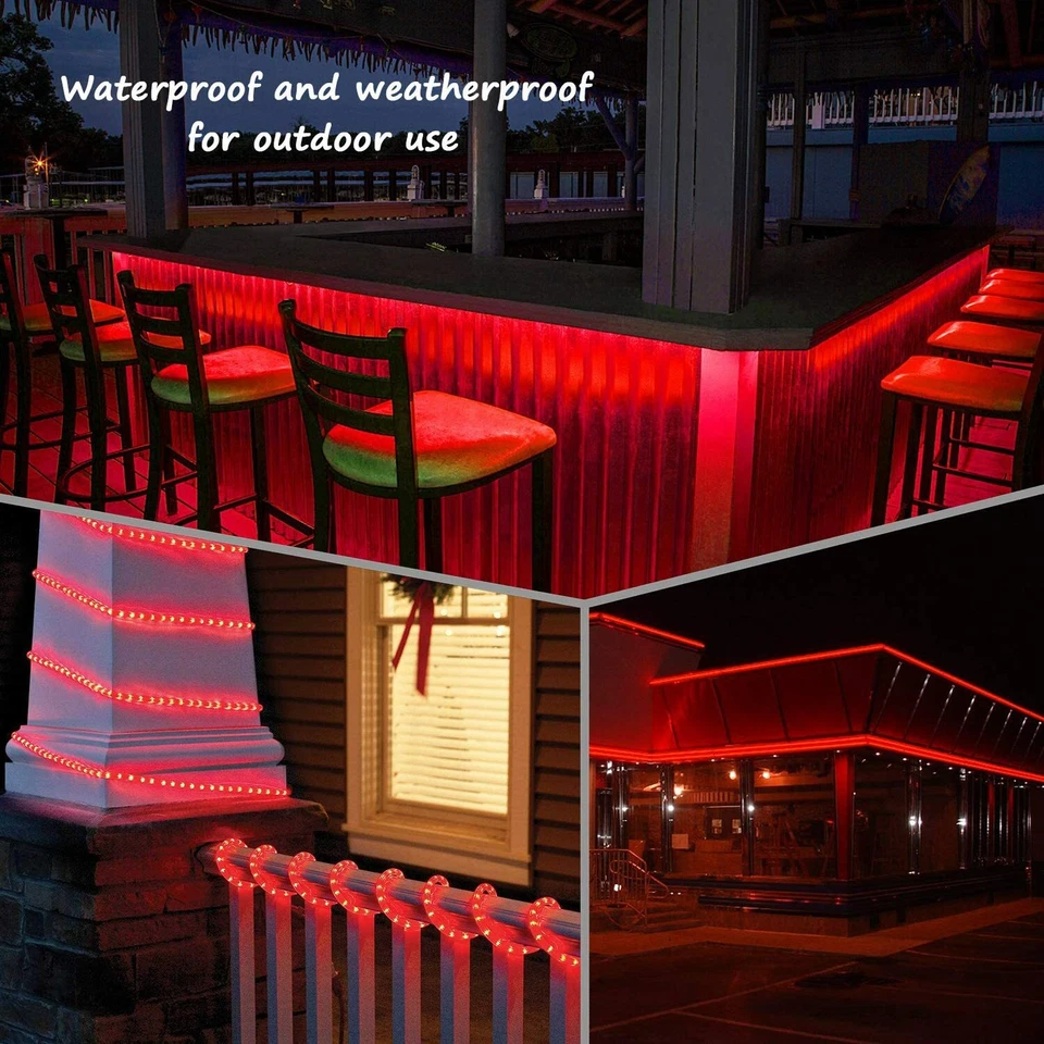 Solar LED Powered Fairy String Rope Strip Lights Waterproof Outdoor Garden Patio - Image 2 of 4