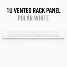 1U Vented Rack Panel – Polar White -  Steel 19” Flanged Studio Rack Mount Plate