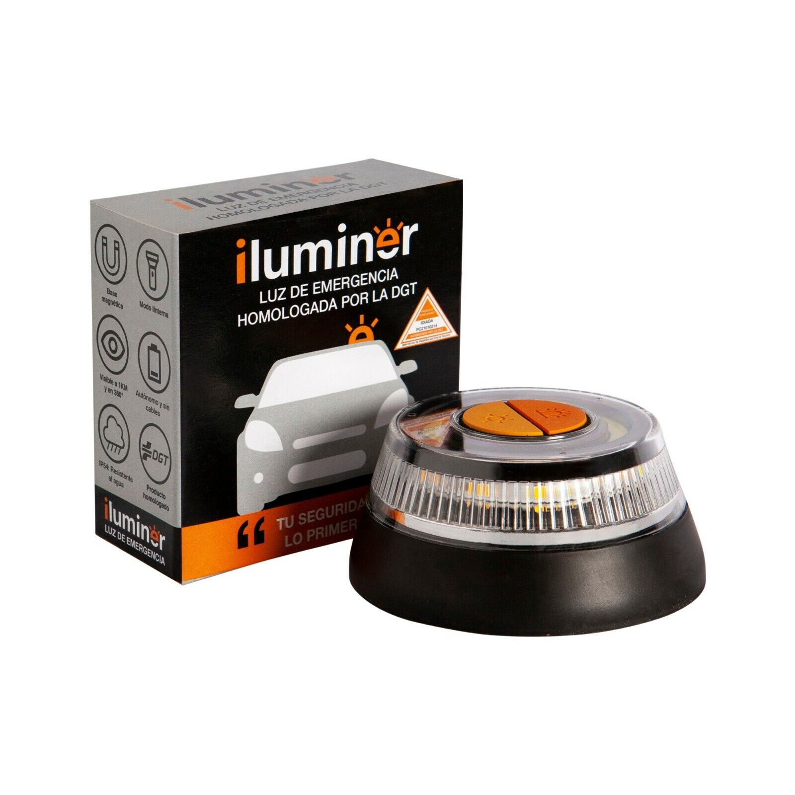 iluminer -Señal v16 Luz de Emergencia homologada por la DGT (IDIADA PC21010314).