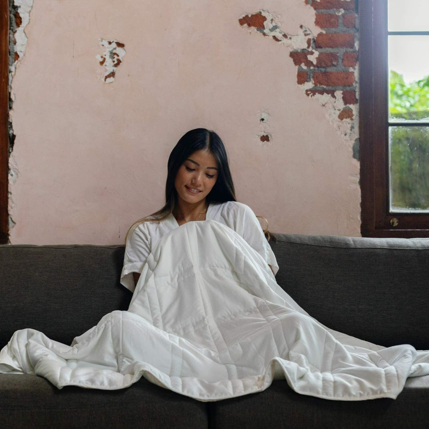 Baloo Weighted Blanket Throw Size 12 lbs (42x72 inches) EcoLuxury