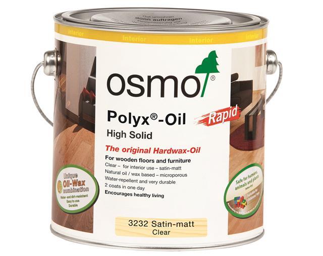 Osmo Polyx Oil Rapid Satin Matt (3232) 0.75Ltr For finishing Wooden Floors