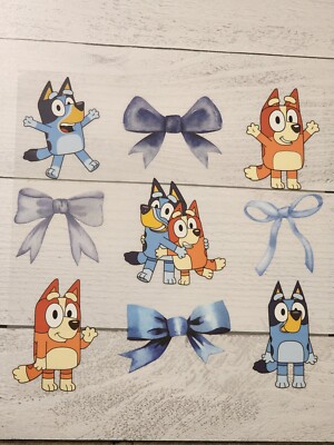 Bluey Bingo Bows Ready to Press Heat Transfer Screen Print DTF Transfer