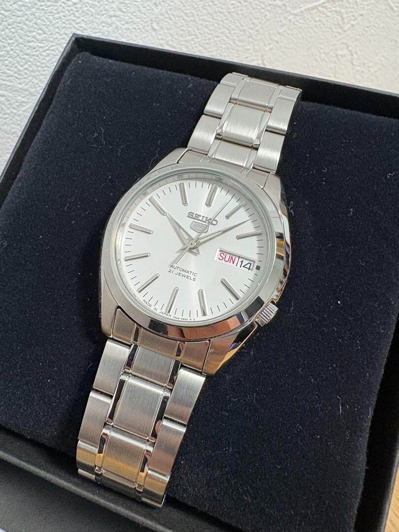 SEIKO5 Automatic Date SNKL41J1 English Arabic 7S26 White Dial