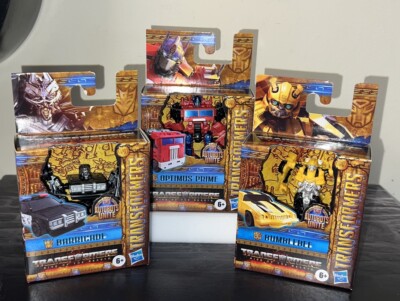 Lot of 3 Transformers Rise Beasts Autobots Unite BUMBLEBEE BARRICADE & OPTIMUS