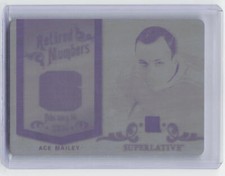 2017 Leaf In The Game Used Hockey Ace Bailey Retired Numbers 1/1 Plate