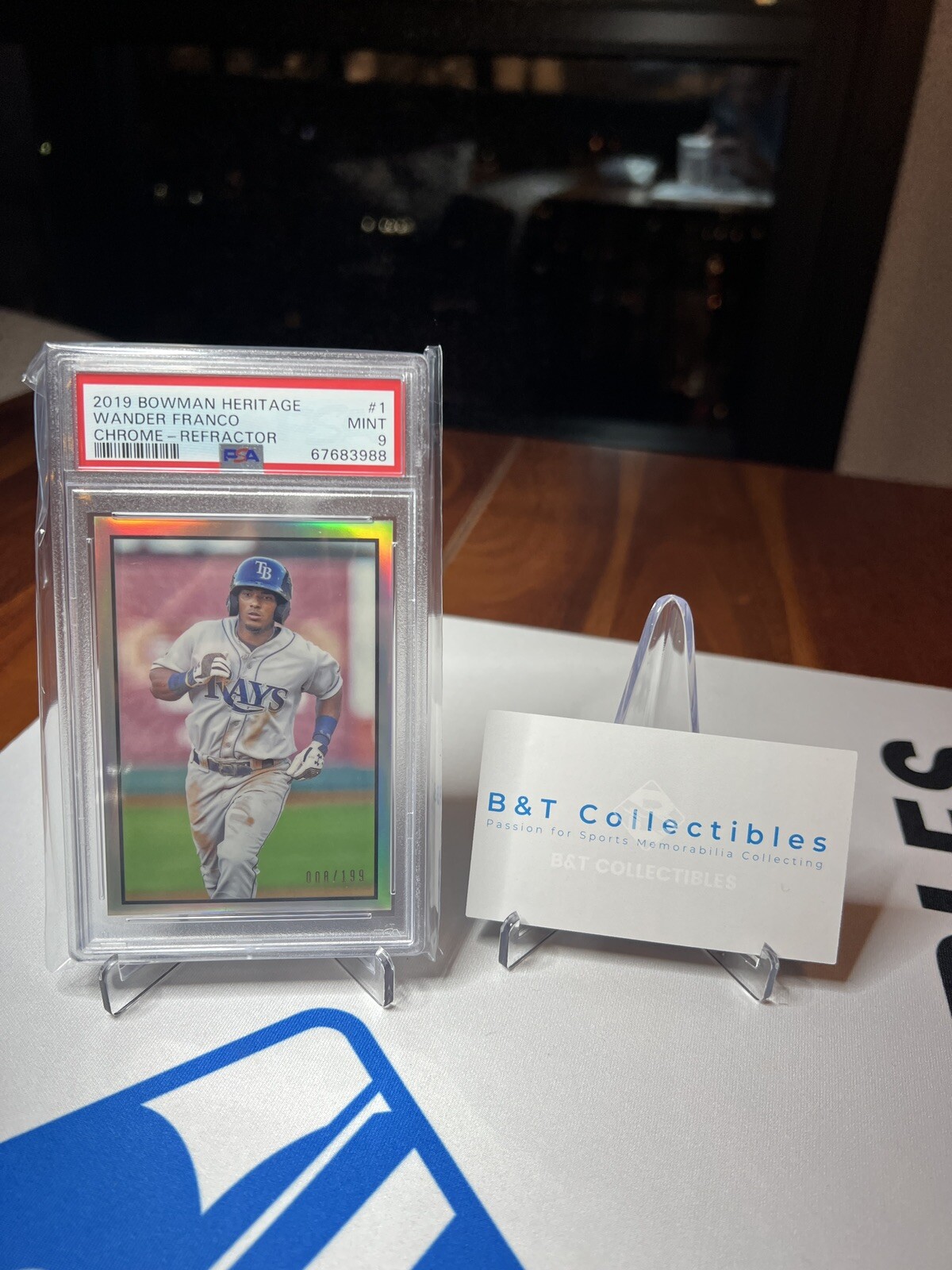 2019 Bowman Heritage Wander Franco Chrome REFRACTOR /199 PSA 9 MINT Rays 🔥🔥