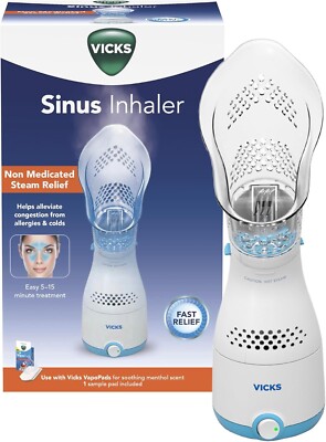 Vicks Personal Steam Inhaler Non-Medicated Soft Mask Relief for Cough, Allergies