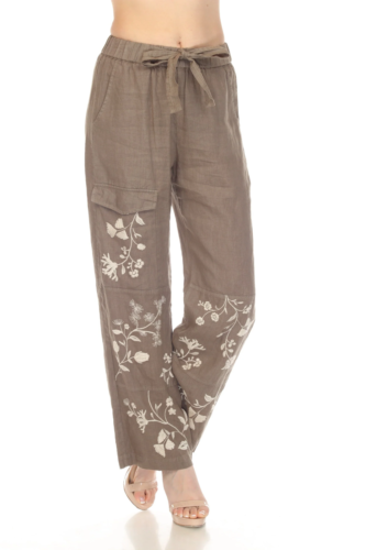 Johnny Was JWLA Lael Linen Wide-Leg Cargo Pants Chic J66022 - Picture 1 of 18