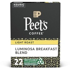 Peet  s Luminosa Breakfast Blend K-Cup Coffee Pods, Light Roast, 22 ct Box