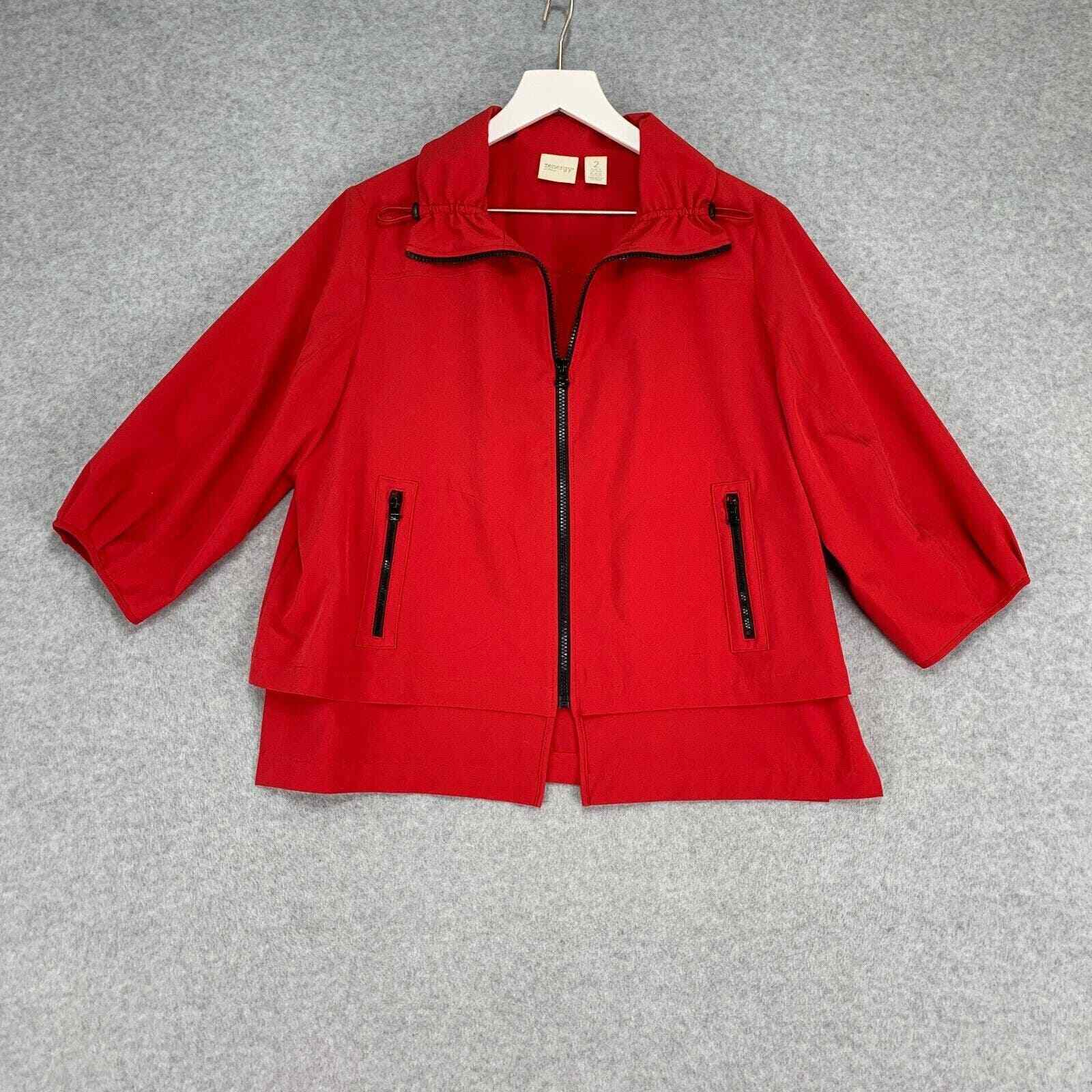 Chicos Zenergy Jacket Womens Large 2 Red Full Zip… - image 1