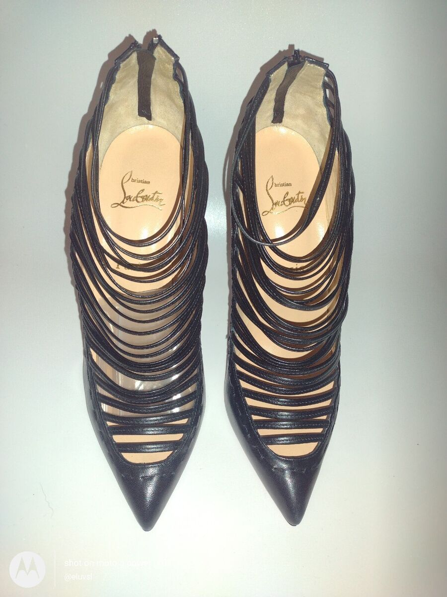 Christian Louboutin Gortik120 KID Strappy Leather Pumps High Christian Louboutin Gortik120 KID Strappy Leather Pumps High