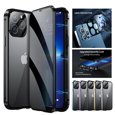 Privacy Anti Spy Magnetic 360 Protective Case For iPhone 16 Pro Max 15 14 13 12